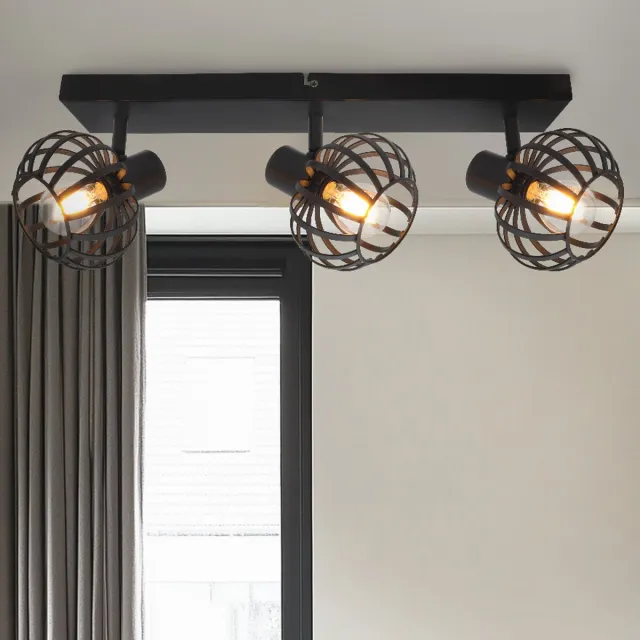 Olucia LIEVE - Plafondlamp - Zwart - 3L - Vorm: Rechthoek