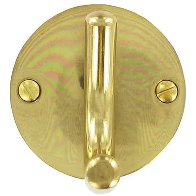 TQ4U Top Quality For You TQ4U enkele jashaak wandbevestiging garderobehaak Ø 53mm | GEPOLIJST MESSING