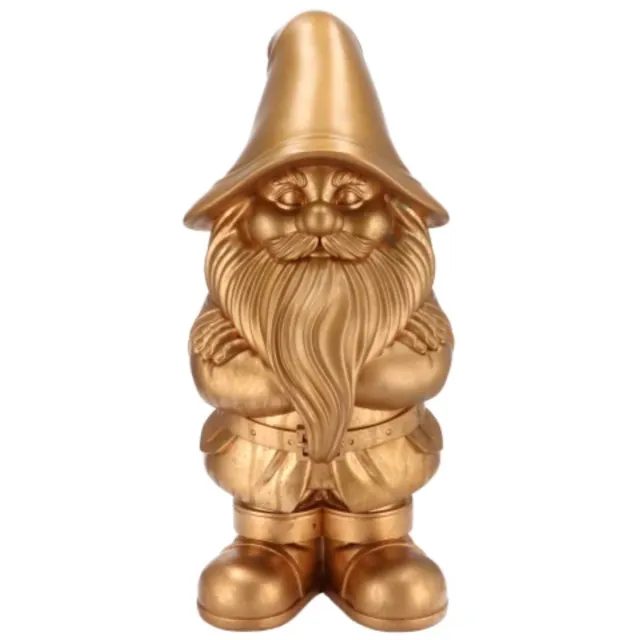 DK design Tuinkabouter beeldje Dutch Gnome - goud - 45 cm - decoratieve tuinbeeldjes Goudkleurig