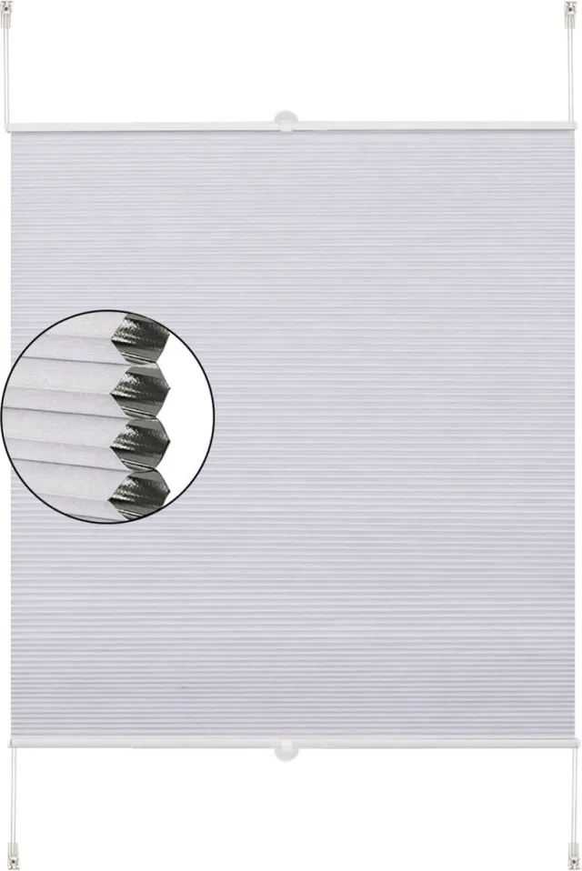 Saphly Gordijnenset 60x130 cm Wit - Luxe en Isolerend, Rolgordijn en Lichtdoorlatend - Voor Woonkamer, Slaapkamer en Privacy