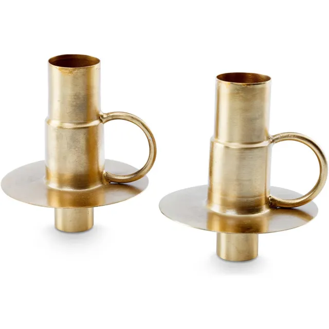 vtwonen kandelaar (set van 2) Metal Gold (7x7x8.5cm) Goud