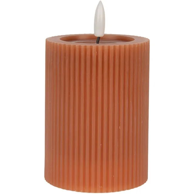 Clayre & Eef LED Kaars Ø 8x13 cm Bruin Wax