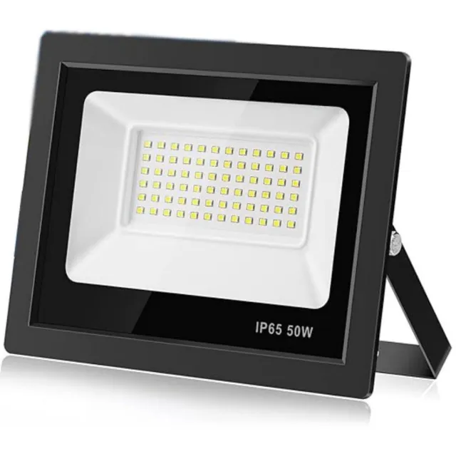 Excitat LED Strahler Buiten - Schijnwerper - 50W - 6500K - IP65 Waterdicht - 72 LED Parels - Voor Tuin Garage Gevel zwart