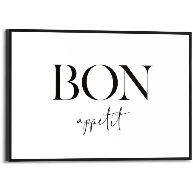 Reinders Schilderij Bon Appetit - 20 x 30 - Hout - REINDERS Zwart-Wit Zwart