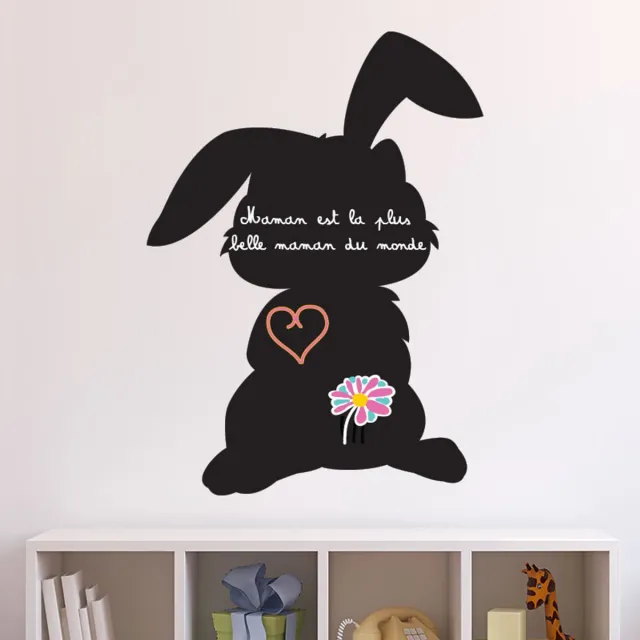 Ambiance Sticker Schoolbordsticker - uitwisbare zelfklevende muurstickers - KONIJN - 105x75cm Multi color