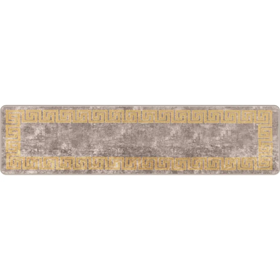 vidaXL Vloerkleedloper MARSA Grijs en Goud 50 x 200 cm