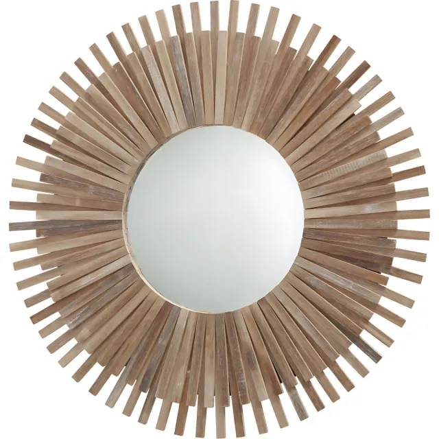 Dulaire Wandspiegel Hout Rond Ø 75 cm bruin
