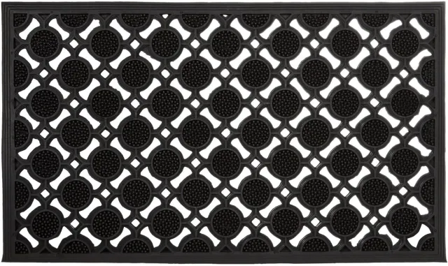 Relaxdays deurmat rubber - 75 x 45 cm - antislip - weerbestendig - snijdbaar - buiten zwart