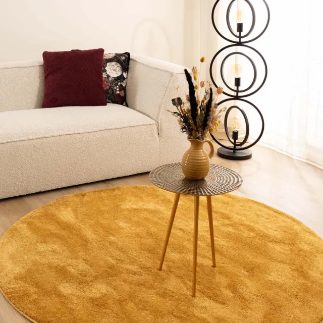 Paon Brillant Velours vloerkleed rond - Flair goud 300