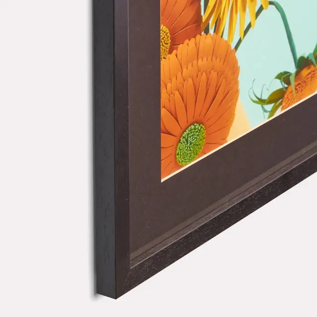Printen.eu Ingelijste poster 40 x 60 cm staand - Eigen foto - Zwarte houten lijst met passe-partout - Gepersonaliseerd
