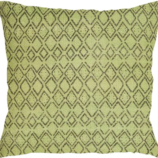 Linen & More Uneven Diamond Groen Kussen | 45 X 45 | Sierkussen Voor Woonkamer Of Slaapkamer
