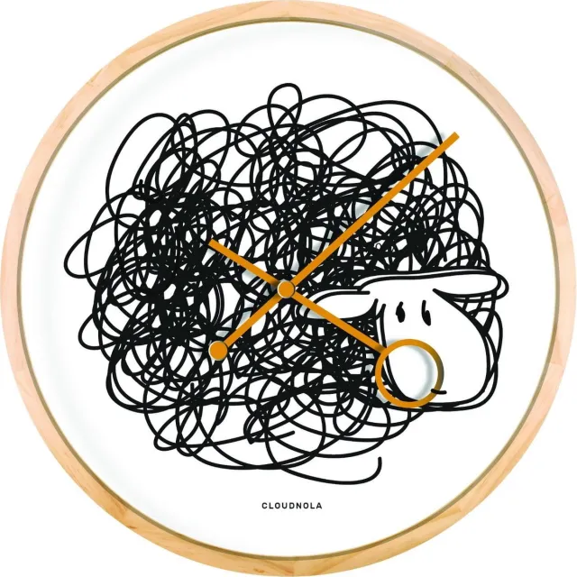 Cloudnola The Sheep - WandKlok - 32 cm blanca Reyes - Line Art Klok wit