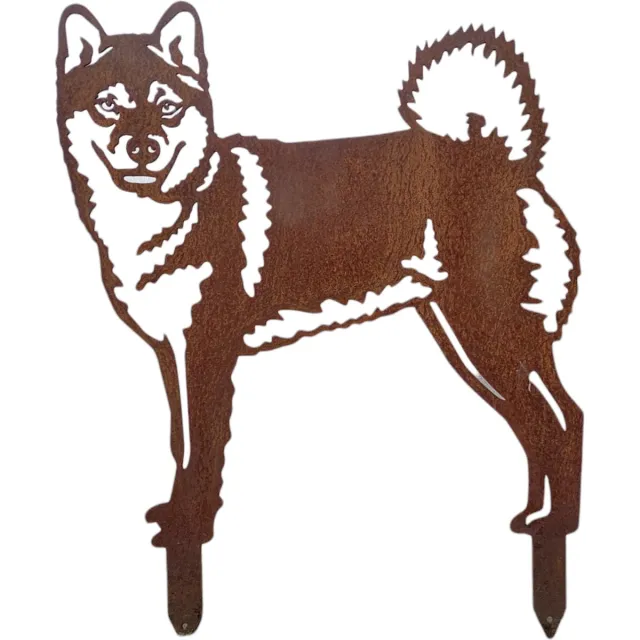 rusty friends Shiba Inu -tuinbeeld - cortenstaal - 51 x 50 - NL fabrikaat