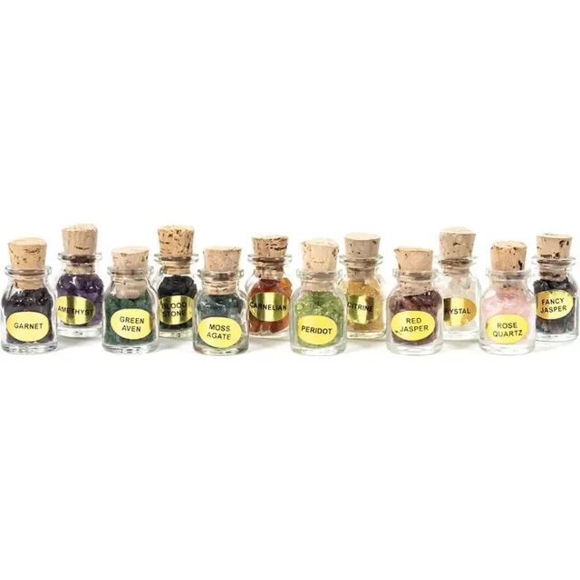 Phoenix Import Mani Bhadra Set van 12 edelsteen flesjes Multicolor