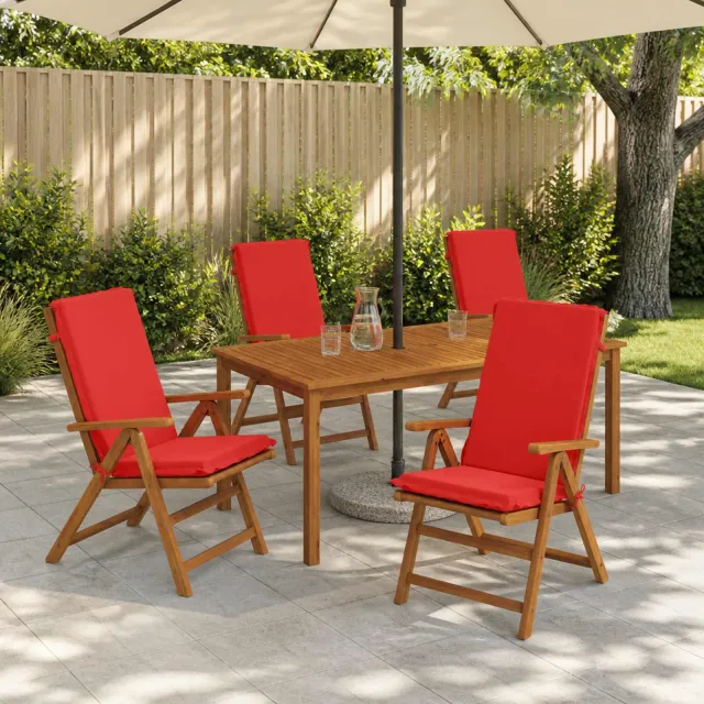 vidaXL Kussen voor stoel met hoge rug GEMERT 4 st 100% Polyester Rood