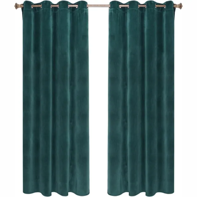 Bolt Edge Gordijnen - Set van 2 - Groen - Verduisterend - Fluweel - Plooiband - 140x270cm