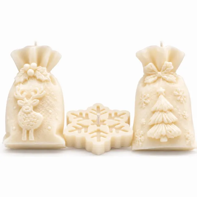 Scentulp Wintertrio - Kerstkaarsenset - Ivoor - 3 Stuks Warm ivoor