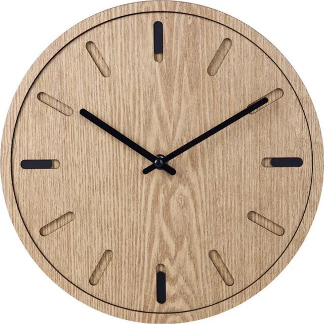 SensaHome Wandklok Bogota - Moderne Ronde Klok - Scandinavisch Design met Hout - Ø30cm - Beige