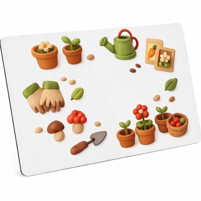 Mr Cadeautjes MDF magnetische fotolijst 28 x 19 - design Een speelse verzameling van kleine tuin- en natuurminiaturen | cadeau Wit