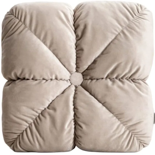 CASA DI ELTURO Sierkussen Luxaro – Velvet Beige 45×45 cm – Inclusief vulling – Gestikt Design