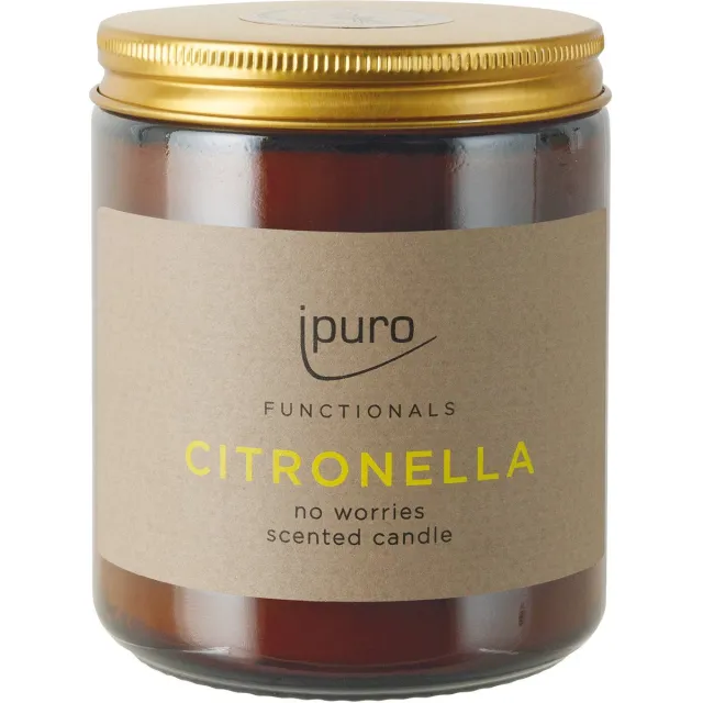 Ipuro FUNCTIONALS kaars Citronella 200g Bruin