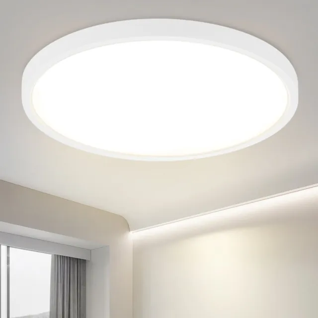 NETTLIFE Plafondlamp - LED - Ø 30 cm - witte plafonniére - 18W - neutraal wit licht - rond