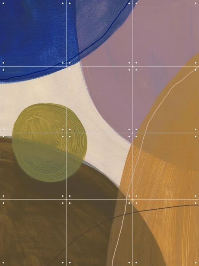 IXXI Graphic 215, Mareike Böhmer - 60 x 80 cm - Grote wanddecoratie en posters - Geometrische Kunst, Abstract, Grafisch Ontwerp, Kleurrijk, Woonkamer Bruin / Blauw