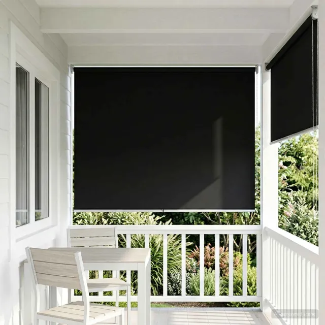 vidaXL Buitenrolgordijn UV-bescherming Zwart 100 x 230 cm (B x H)