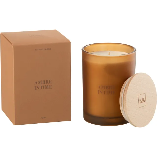 J-Line geurkaars Accords Essentiels - Ambre Intime - oker - 38U Geel