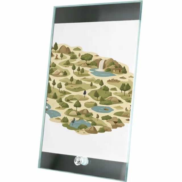 Mr Cadeautjes Glasframe 15 x 23 - design Een rustige stadsplattegrond als decoratieve print met mini| cadeau Wit