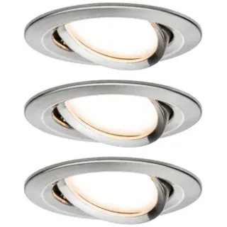 Paulmann Inbouwspot Led Nova Coin 3-stapdim Rond Kantelbaar Ijzer 3x6,5w Zilver