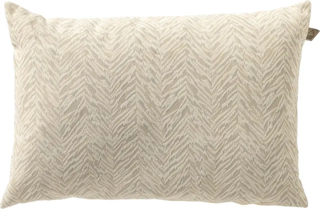 Dutch Decor AUGUSTA - kussenhoes outdoor 40x60 cm - waterafstotend en uv-bestendig - gestreept - Marshmallow - wit en beige Wit, beige