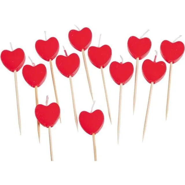 Haza original Taartkaarsjes hart 8 stuks Rood