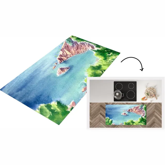 KitchenYeah Keukenloper - Loper keuken - Zee - Berg - Bos - Keukenloper vinyl multicolor, foto 2