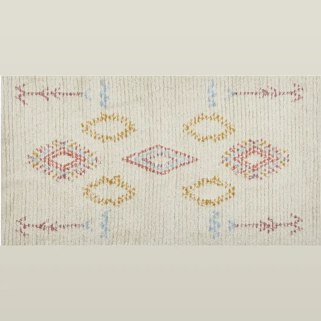 Beliani BETTIAH - Laagpolig vloerkleed - Beige - 80 x 150 cm - Katoen