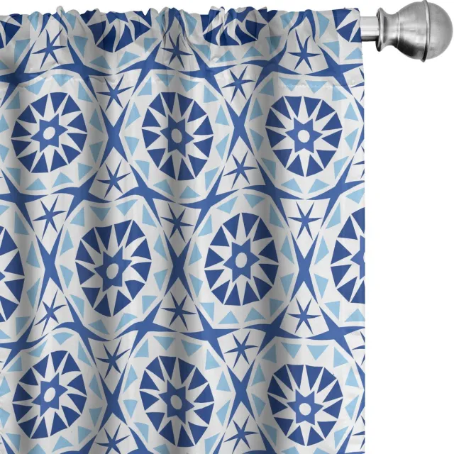 ABAKUHAUS Blauwe Mandala Gordijnen – 2x75x225 cm – Royal Marine Königsblau