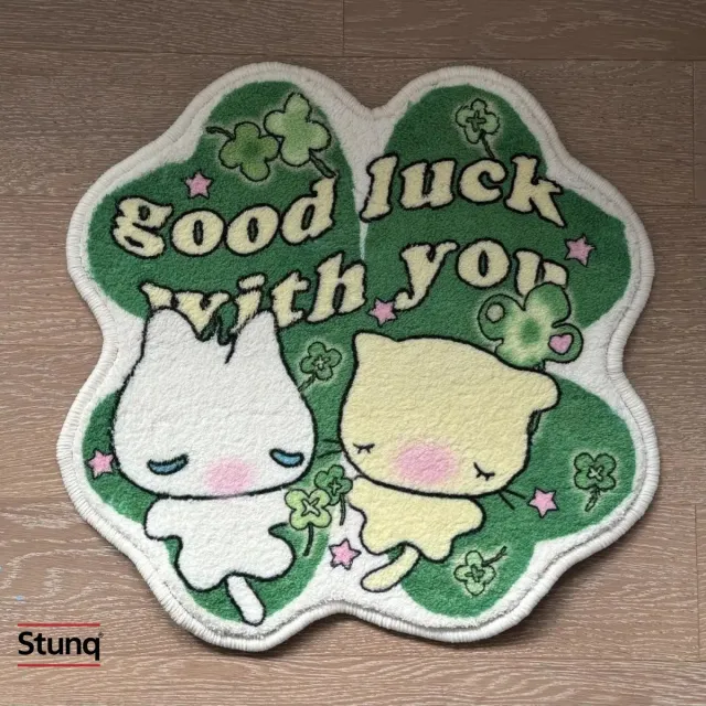 Stunq Cartoon Good Luck vloermat waterdicht vlekbestendig tapijt Groen