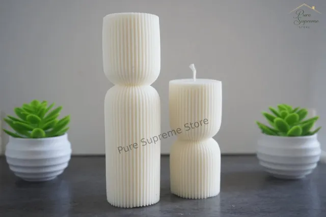 Pure Supreme Store Decoratie kaarsen set pilaar small & medium | Handgemaakt wit