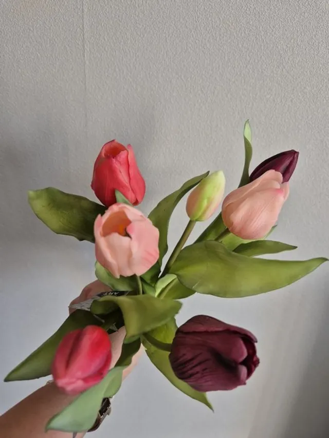 Florissima 7 kunst tulpen Vermeer-boeket van 7 purple/beauty kunsttulpen-Real Touch Vermeer tulip bundle Sally X7 purple/beauty 31cm
