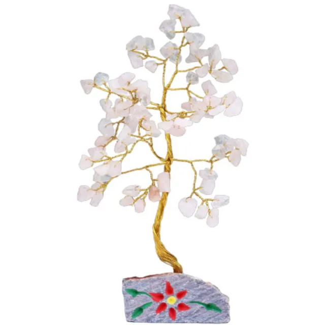 AW Gifts Rozenkwarts edelsteenboom - 80 stenen multicolor