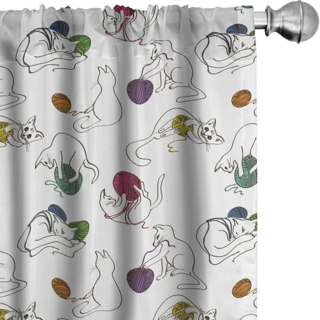 ABAKUHAUS 2x Gordijnen 75x245 cm – Multicolor Microvezel Mehrfarbig