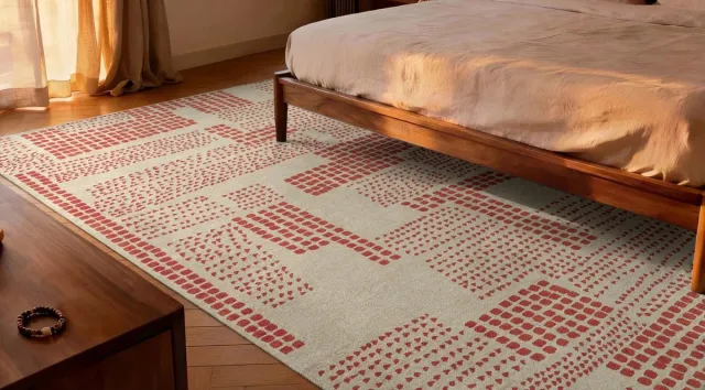 Louis de Poortere Wasbaar Binnen & Buiten Vloerkleed - 240 x 340 cm - Louis De Poortere Zen Garden Grenadine - Laagpolig Tapijt - Gerecycled PET - Made in Belgium - Circulair Rood