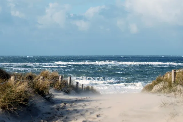 Texelphotos.nl Foto afdruk als tuinposter – Texel Duinpad - Duinen - Strand - Zee - Zonsondergang - Noordzee – Wanddecoratie - Tuinposter – Natuur - Landschap - 160 x 100 cm. Duinpad storm