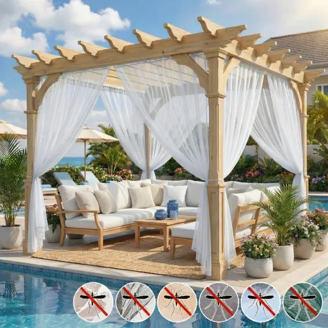 MUPOO DIY Vliegengordijn & Anti-Buite Muggengordijn kant en klaar-tegen Insecten-Op Maat te Knippen-Fijnmazig vitrages kant en klaar -Luchtig- Klamboe voor pergola Terras, Deur - Wit - 160x213 cm-1 stuck Wit-1 stuck
