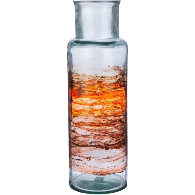 Rawa Handgemaakte vaas borne apotheker model - recycle materiaal -gemaakt in europa - 45x15 cm oranje