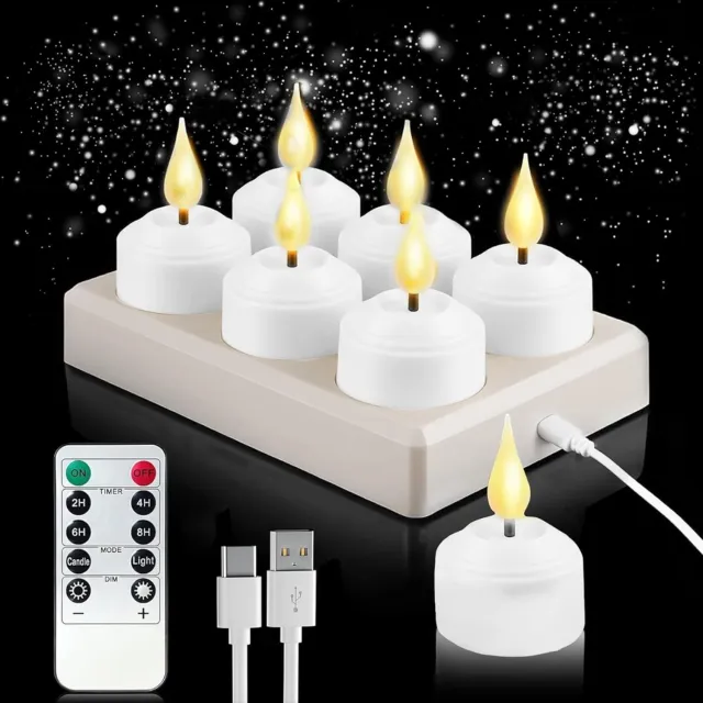 DYVNS® Elektrische Theelichtjes - Waxinelichtjes op Batterijen - LED Kaarsen - Flikkerende Vlam - 6 Stuks Wit
