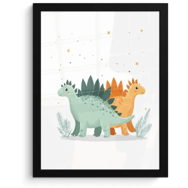 FrameYourWall Poster in lijst - Fotolijst 30x40 cm - Posters - Planten - Sterren - Dinosaurussen - Oranje - Posterlijst zwart - Decoratie - Wanddecoratie woonkamer - Muurdecoratie slaapkamer
