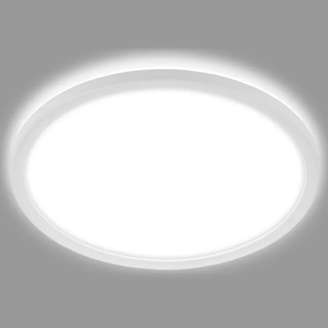 Briloner LED Badkamerverlichting - plafondlamp met achtergrondverlichting - plafonniére badkamer - IP44 - Ø29 cm - wit