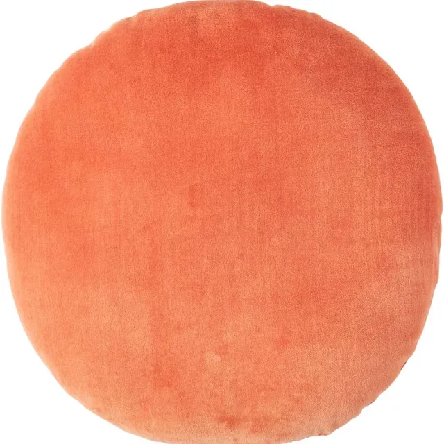 Homescapes fluwelen kussen, 40 cm rond, oranje