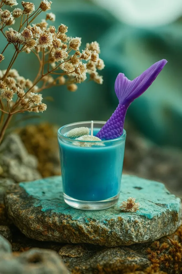 LUYX Zeemeermin Geurkaars – Soyawax – Fris Zee & Oceaan Aroma Blauw;Paars